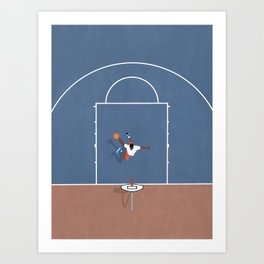 Slam Dunk | Basketball Court From Above  Art Print
