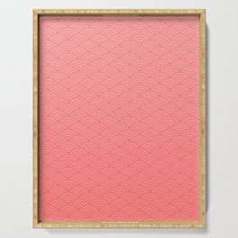 Japanese Pink Seigaiha Pattern Serving Tray