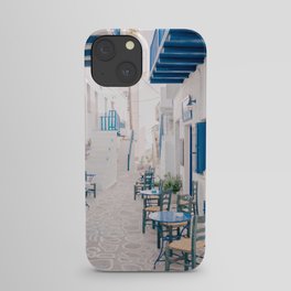 Milos 0024: Kimolos, Milos, Greece - Pastel travel photography art print - Greek island street iPhone Case