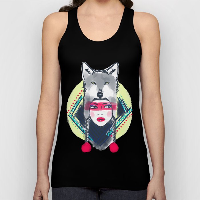 Girl with wolf hat Tank Top