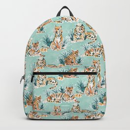 LAZY TIGERS Watercolor Cats Backpack