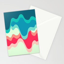 Waves Rippling and Cascading At The Beach Abstract Nature Art In Tropical Essence Color Palette Stationery Card
