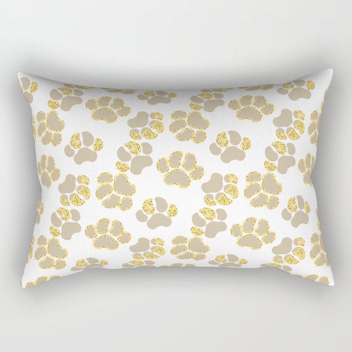 Cute golden paws in pastel colors Rectangular Pillow