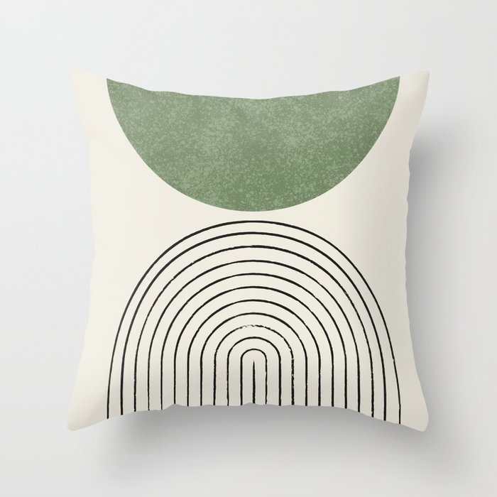 Arch balance green Throw Pillow