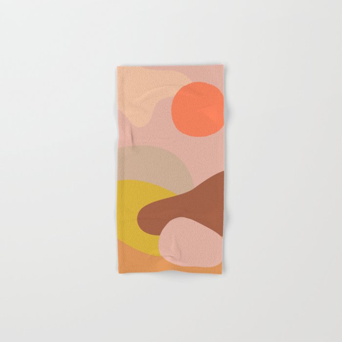 Abstract Desert Landscape Geometric Sunset Print Hand & Bath Towel
