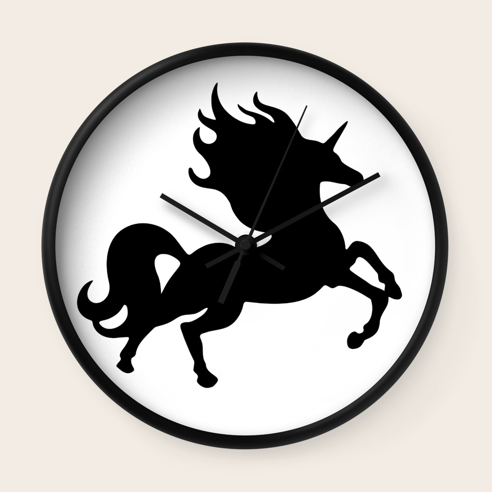 Simple Black Unicorn Wall Clock By Xooxoo Society6