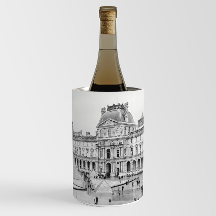 Iconic building,The Louvre in Paris in France | Architecture | black and white travel photography  Wine Chiller