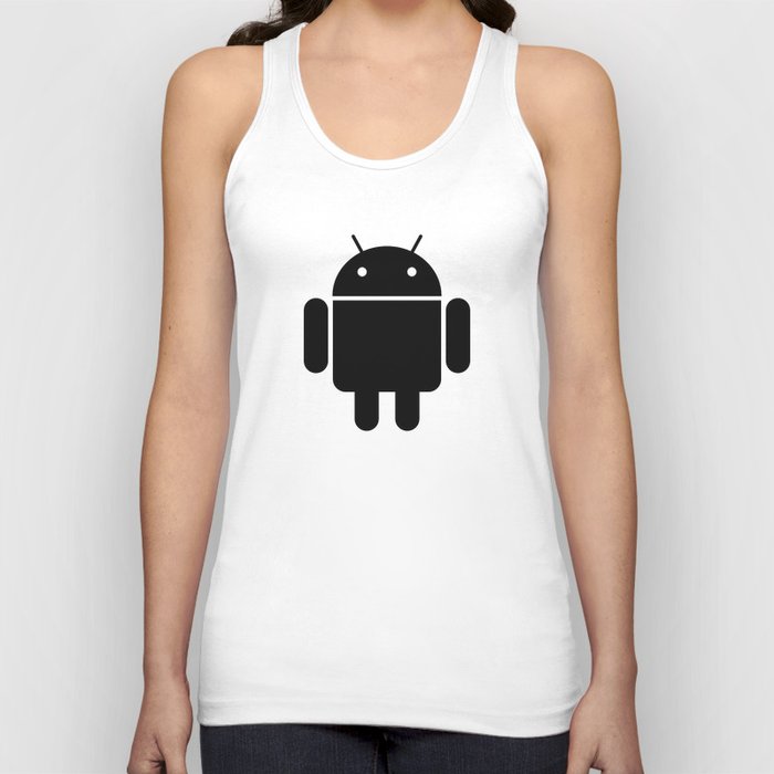 Black Android robot Tank Top