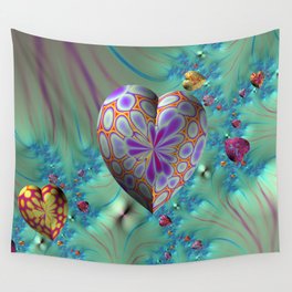 FRACTAL HEARTS Wall Tapestry