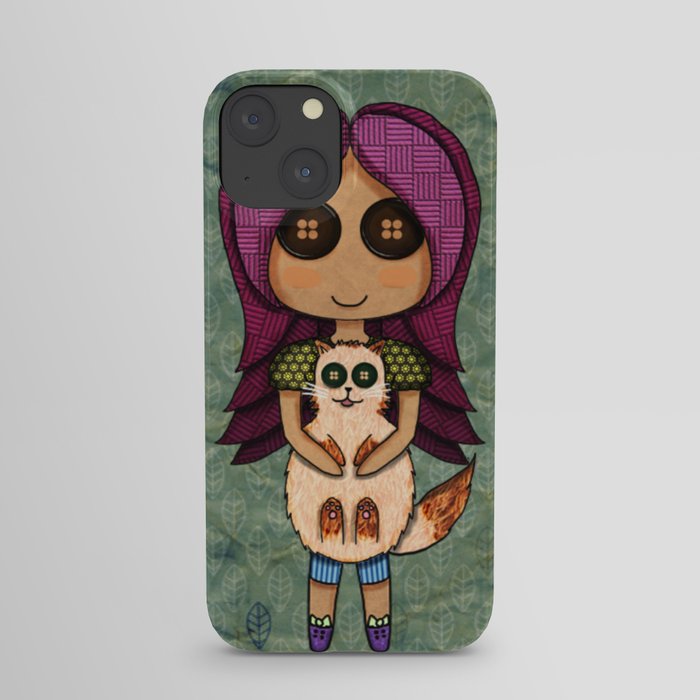 A doll and her cat iPhone Case
