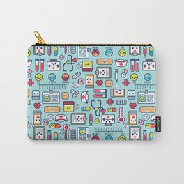 Proud To Be a Nurse Pattern / Blue Carry-All Pouch