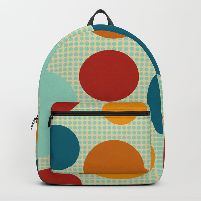 Mid Century Modern Simple Geometric Multi-coloured Dots Pattern - retro colors Backpack