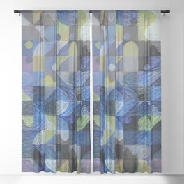 Pastel Pattern Sheer Curtain