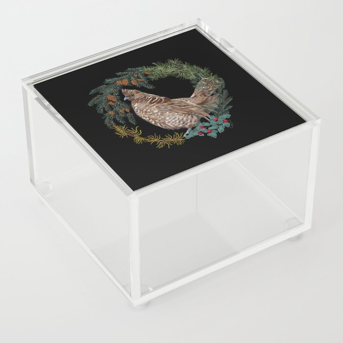 Forest Grouse "Season's Greetings" Acrylic Box