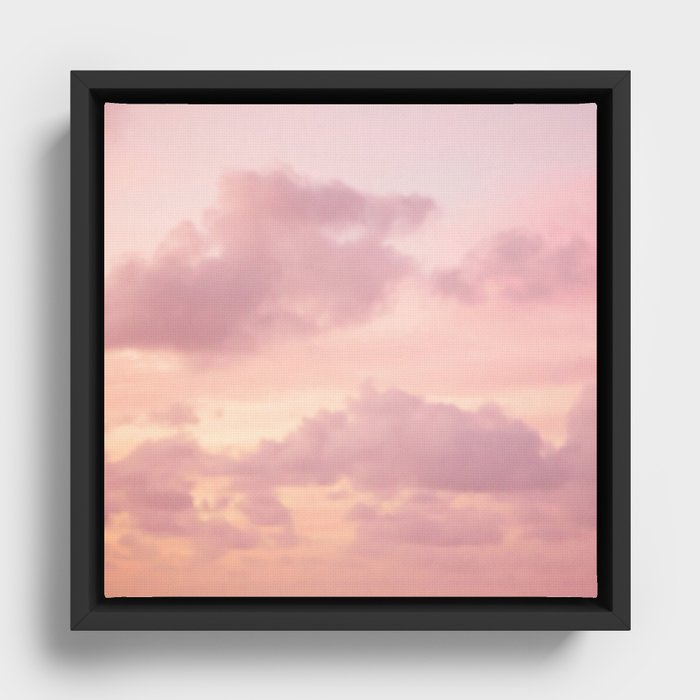Pink Clouds Framed Canvas