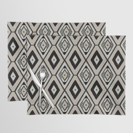 Black and neutral tribal diamond pattern Placemat