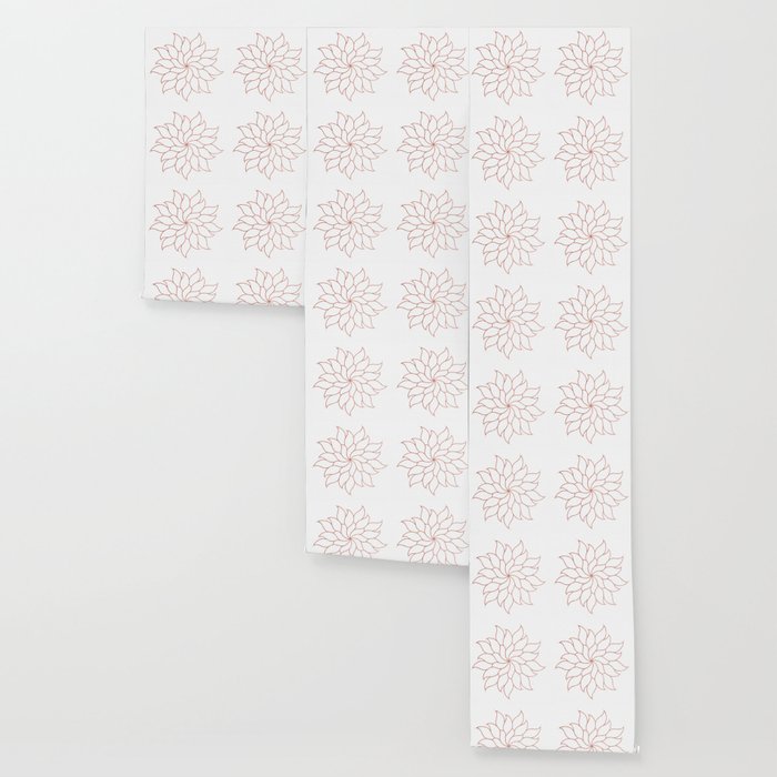 Mandala Flowers Rose Gold On White Wallpaper By Naturemagick Society6