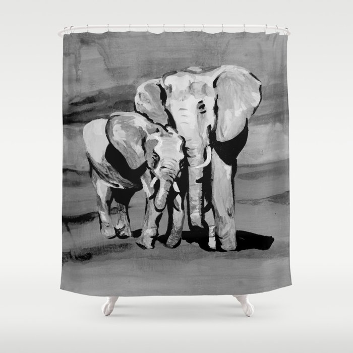 Black And White Mother And Baby Elephant Shower Curtain By Kate Marie Lewis Society6 Free download 45 best quality elephant black and white drawing at getdrawings. society6