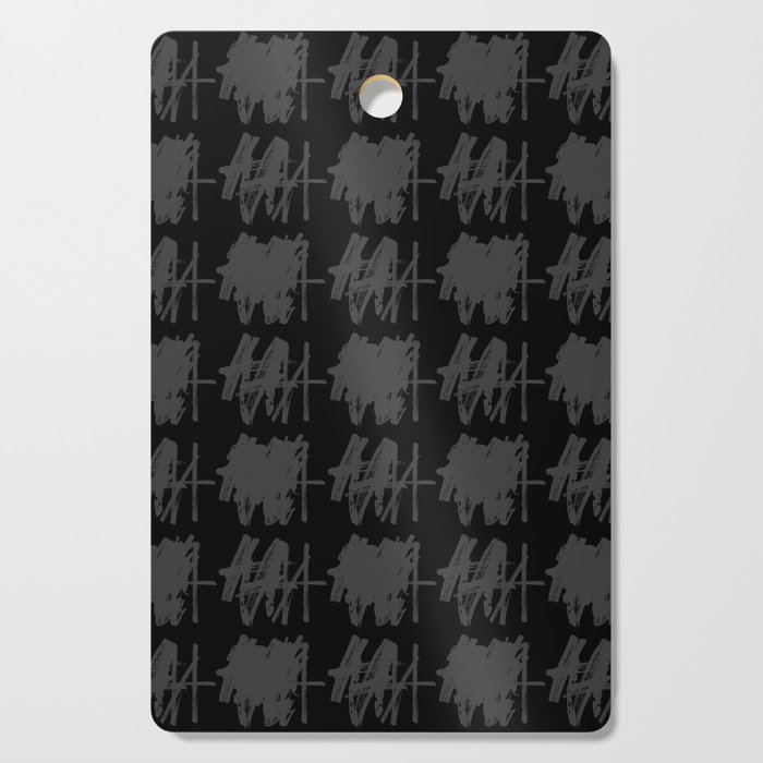 Abstract Painting Black Gray Grey Cutting Board