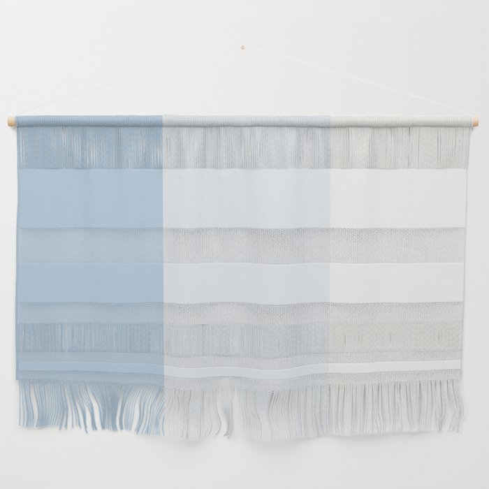 Baby Blue Solid Color Stripes Pattern Wall Hanging