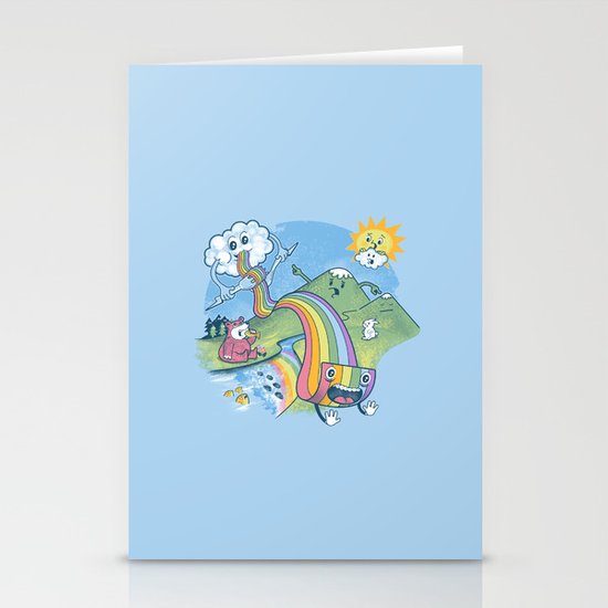 Rainbow Pasta Stationery Cards