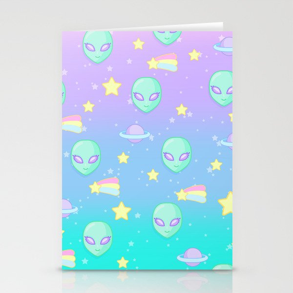 Fairy Kei Kawaii Aliens Stationery Cards