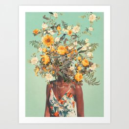 You Loved me a Thousand Summers ago Art Print | Birds, Surrealism, Curated, Roses, Vintage, Floral, Girl, Frankmoth, Retro, Digital 