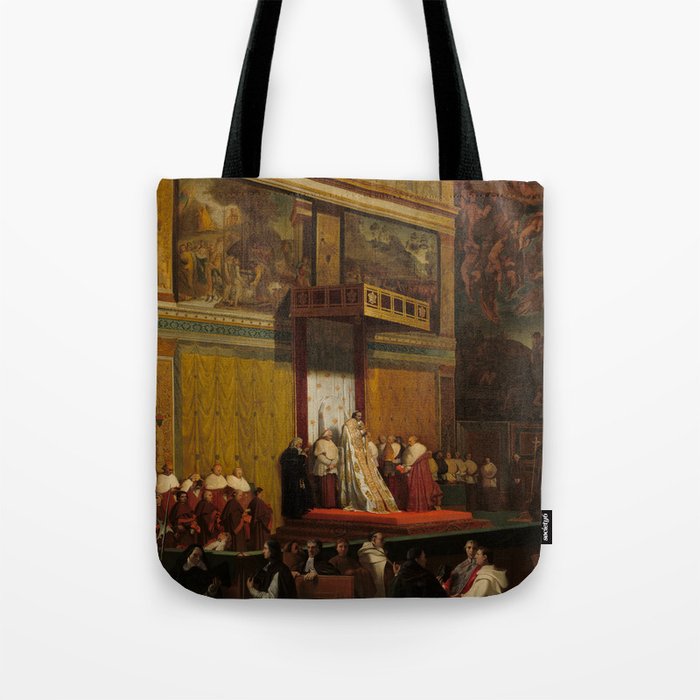 Pope Pius VII in the Sistine Chapel Oil Painting by Jean-Auguste-Dominique Ingres Tote Bag