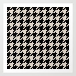 Houndstooth Pattern Black and White 522 Art Print