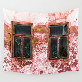 Old Windows on ruined wall Wall Tapestry