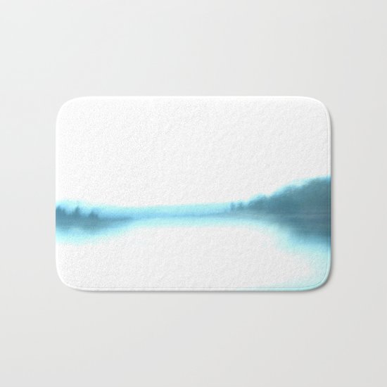 morning blurry lake in New Hampshire Bath Mat