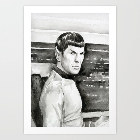 Spock Leonard Nimoy Portrait Sci-fi Geek Painting Art Print