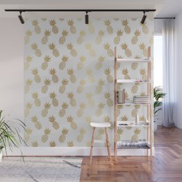 Gold Pineapple Pattern Wall Mural