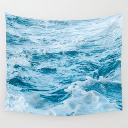 Marble Turquoise Teal Waves Tropical Beach Wall Tapestry