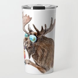 Moose on Vacation Travel Mug