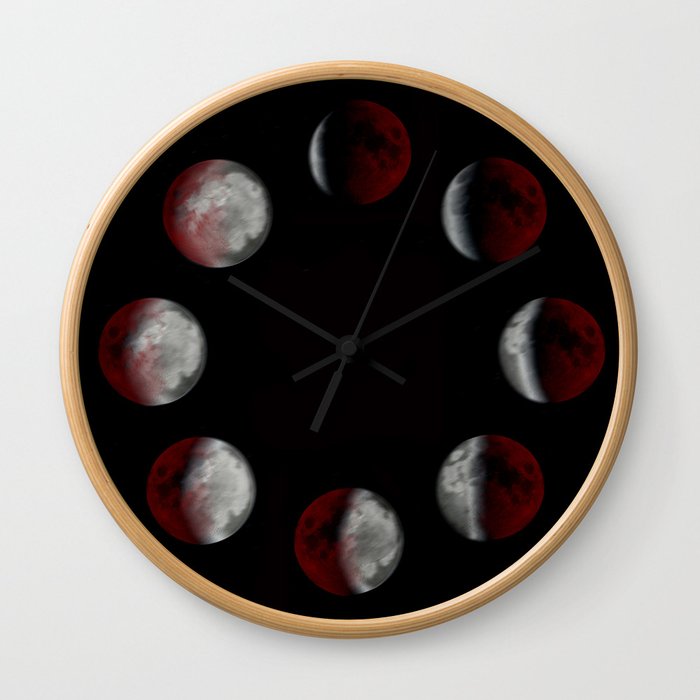 Cycles of Moon { phases of the moon } Wall Clock