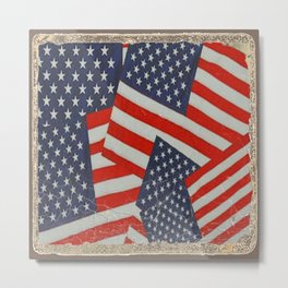 Patriotic Americana Flag Pattern Art #2 Metal Print | Painting, 4Thart, Flagdesigns, Abstract, Red, Realism, Americanaart, Blueart, Americaart, Digital 