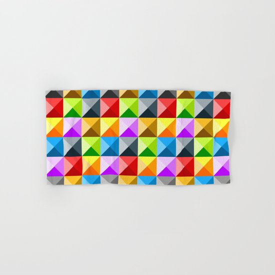 Colorful quarter square triangle pattern Hand & Bath Towel