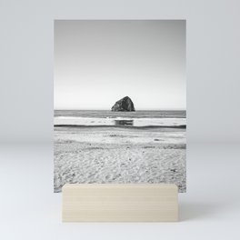 Pacific City Oregon Coast | Cape Kiwanda Sea Stack | Black and White Travel Photography Mini Art Print