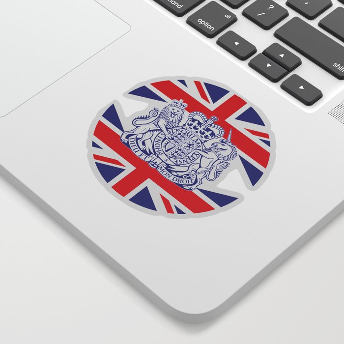 UK coat of arms and flag Sticker