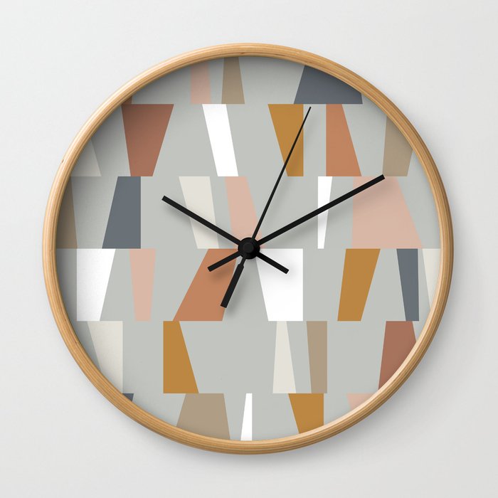Neutral Geometric 01 Wall Clock