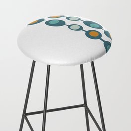 Mid Century Modern Retro Baubles in Teal, Orange and Light Green Bar Stool