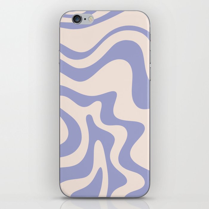 Liquid Swirl Retro Abstract Pattern 4 in Light Periwinkle Purple iPhone Skin