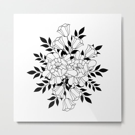 Hand drawn flowers Metal Print