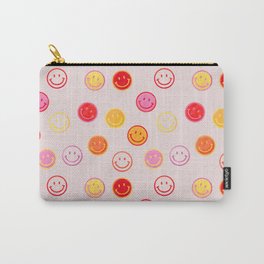 Smiling Faces Pattern Carry-All Pouch | Graphicdesign, Curated, 90S, Silly, Peace, Happiness, Cute, Trippy, Smile, Smiley 