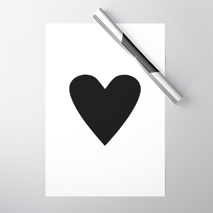 Big Black Heart Wrapping Paper by Caitlin Crowley