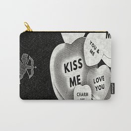 Cupid in search mode-Sketch Carry-All Pouch | Sanvalentin, Sketch, Digital, Valentinday, Candylove, Love, Valentineheart, Cupidsilhouette, Graphicdesign, Black And White 