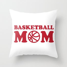 Basketball Mom Red Throw Pillow