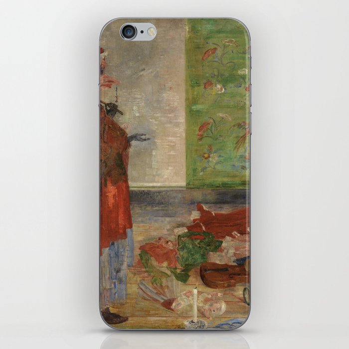 Astonishment of the Wouze Mask grotesque art portrait of death by James Ensor iPhone Skin