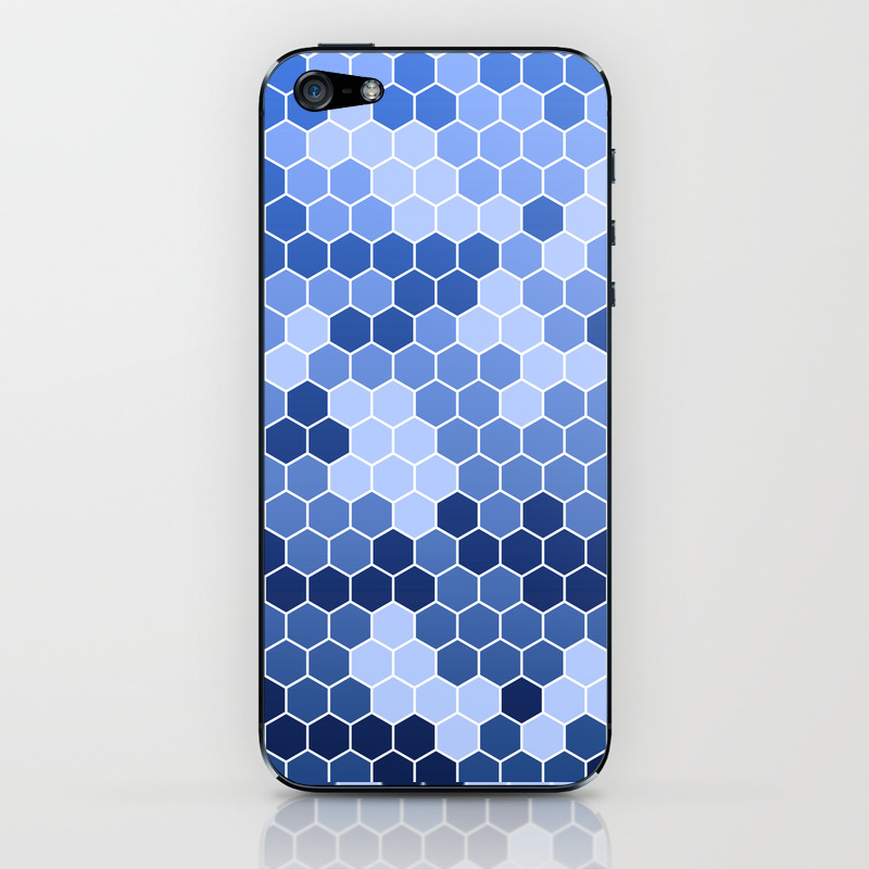 Honeycomb Blue Pattern Geometric Shapes Home Decor Sapphire